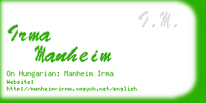 irma manheim business card